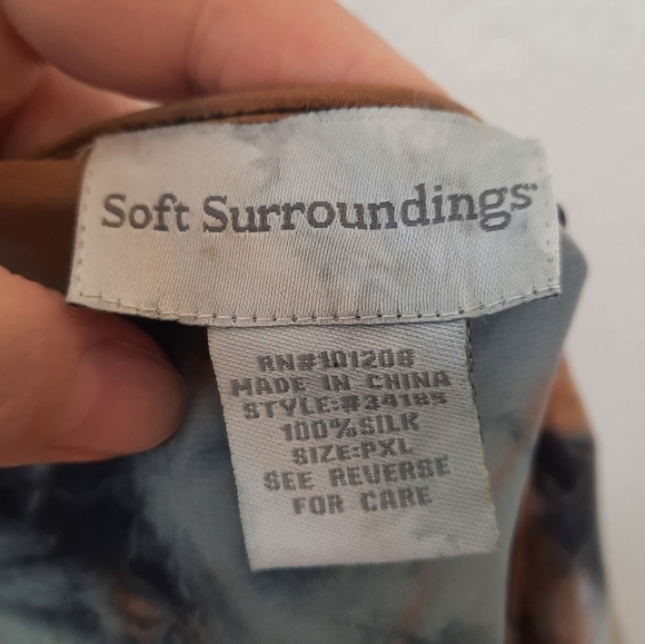 Soft Surroundings Tie Dye Silk Waterfall Kimono XLP - Picture 4 of 5